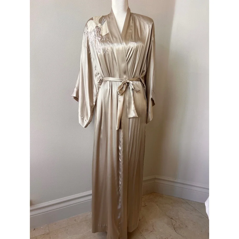 Vintage Champagne Natori nightgown peignoir and robe set Y2K size petite